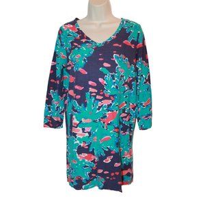 Lilly Pulitzer Navy Blue Green Pink Mini Dress